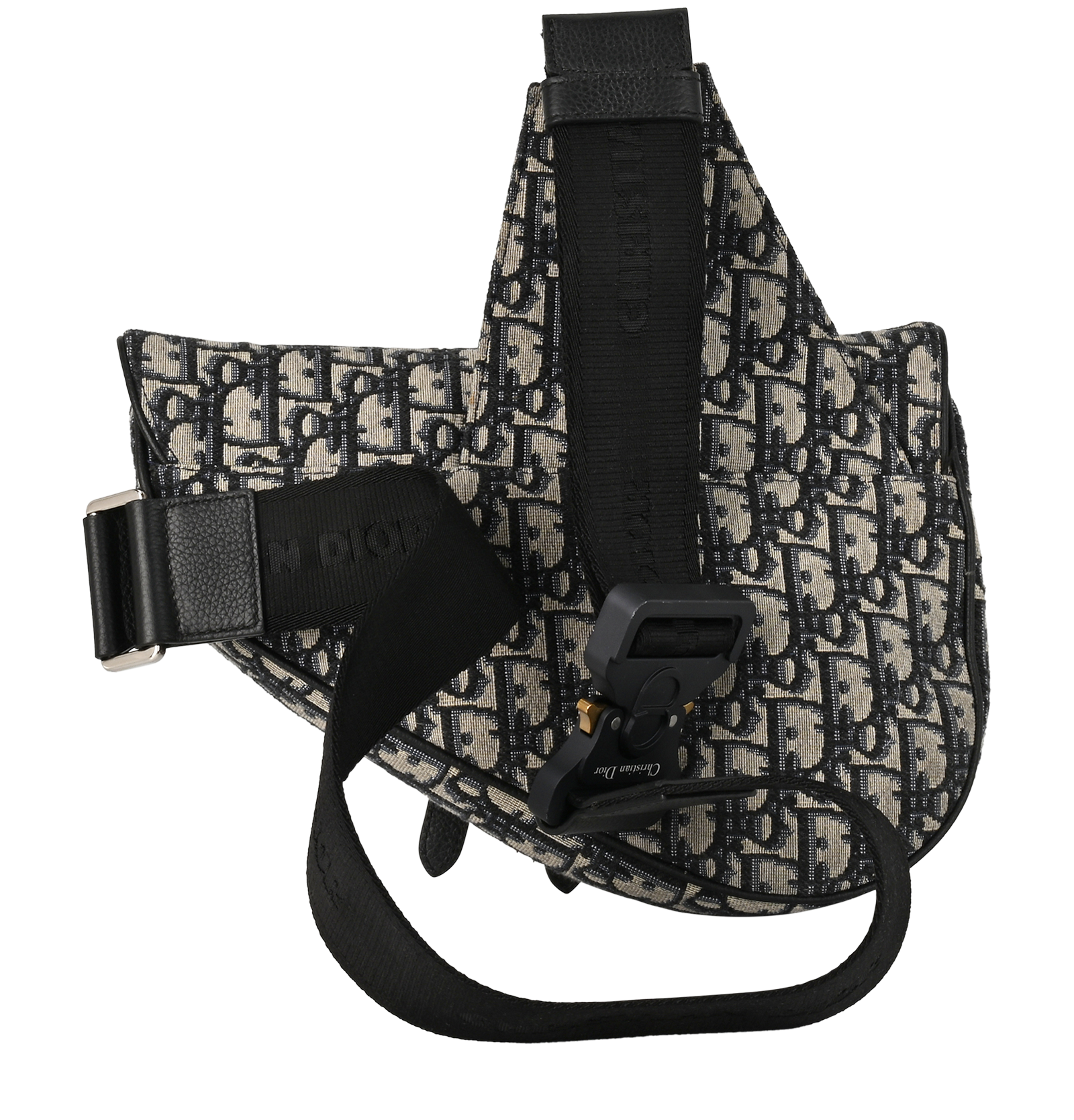 Saddle Bag, &pound;1,100, Handbags, Navy, Canvas, Back view